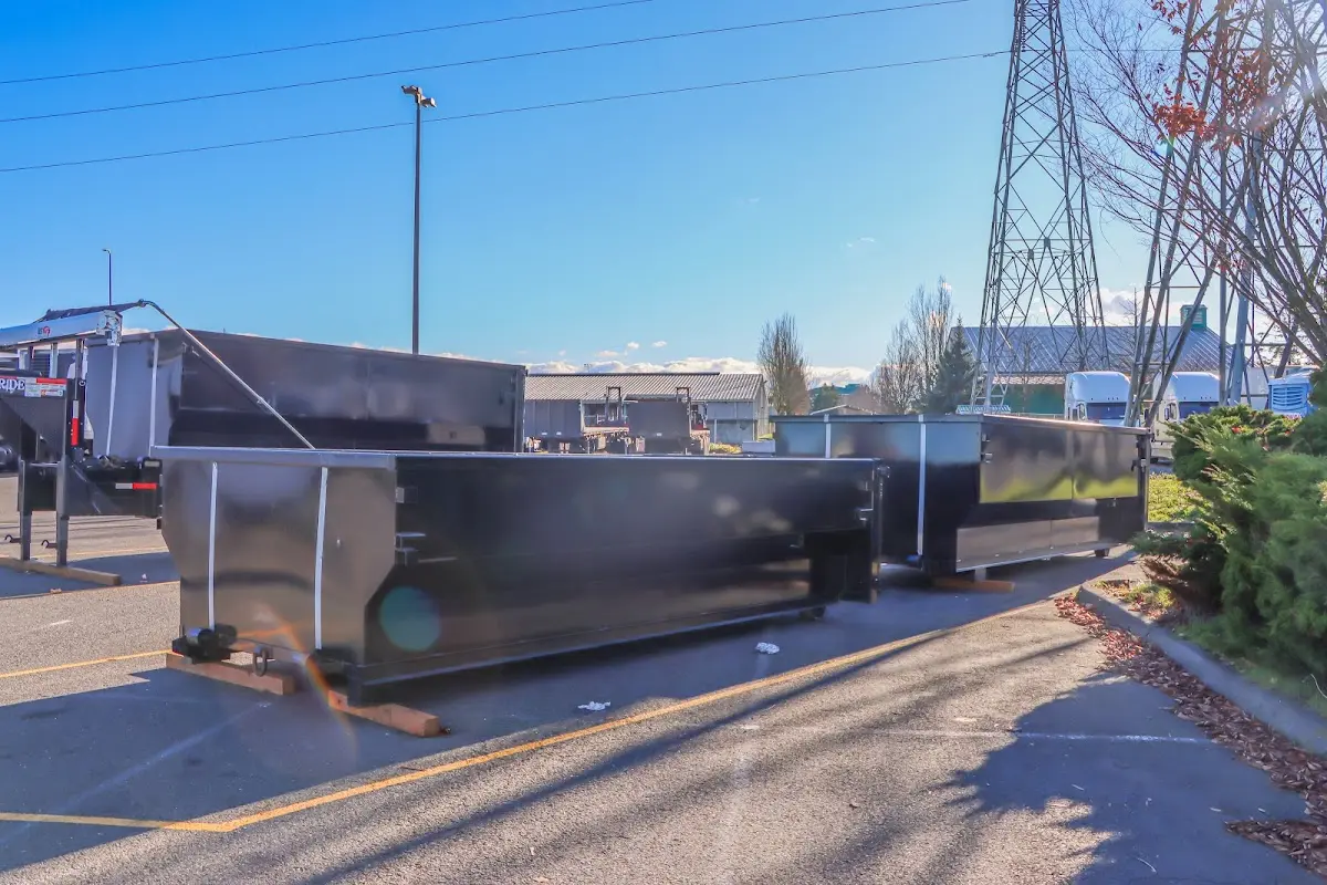 Roll-off dumpster ready for waste disposal at job site for 15 Yard Dumpster Rental in Northbridge